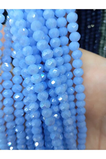 Ralp Moda Mărgele de cristal din sticlă de 6 mm, 10 șiruri ALBASTRU CER