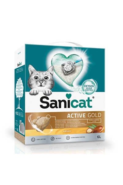Sanicat Active رمل قطط ساني كات - أكتيف جولد برائحة الأرغان - 6 لتر
