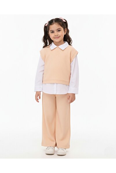 VOY KİDS Set elegant de pulover și cămașă subțire de sezon pentru fete, 5-12 ani