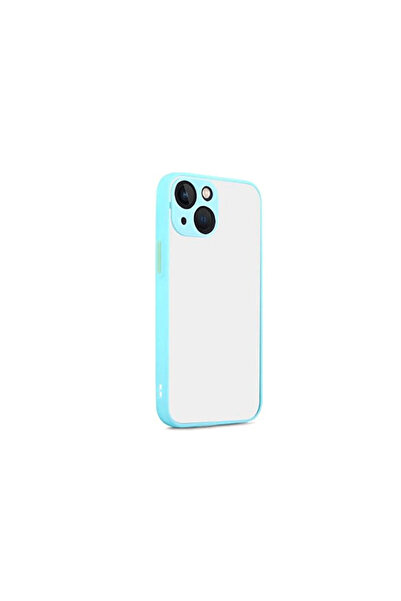 cepmoda iPhone "13" Mat Silicone Phone Case - Frosted Transparent Cover [Turq...