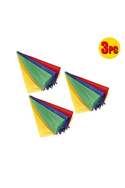 BUYMART مظلة رأس خارجية بألوان قوس قزح مكونة من 3 قطع، قبعة واقية من الشمس لل...