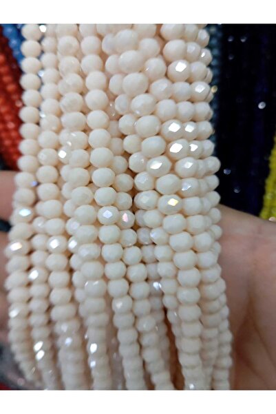 Ralp Moda Mărgele de cristal din sticlă de 6 mm, 10 șiruri, dinți de elefant