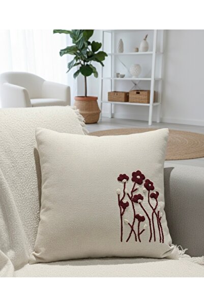 Les Passent Изпрана ленена калъфка за възглавница с флорален мотив