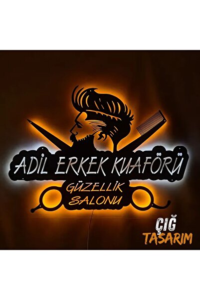 Çığ Tasarım İşletmelere Özel Olarak Tasarlanabilen Led Işıklı Ahşap Tablo Kua...