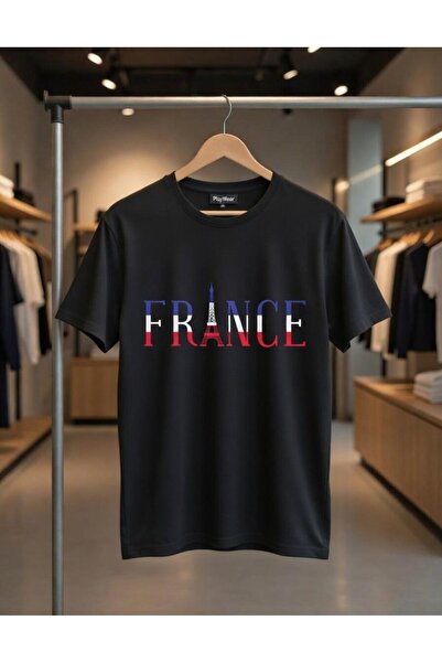 playwear Unisex Comfortable Fit France Text Printed T-Shirt