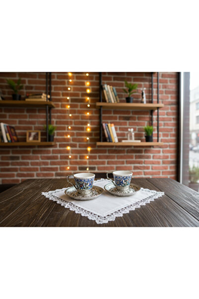 Meya design Decorative Coffee Cup Set – Ceramic Cup Set with Zamak Body