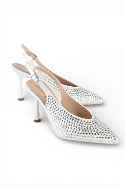 luuq shoes Γυναικεία παπούτσια με τακούνι QUİERA Silver Stone