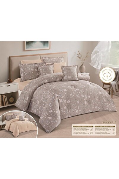 NAJMA 100% cotton double-sided printed bedspread, 8-piece comforter set, size...