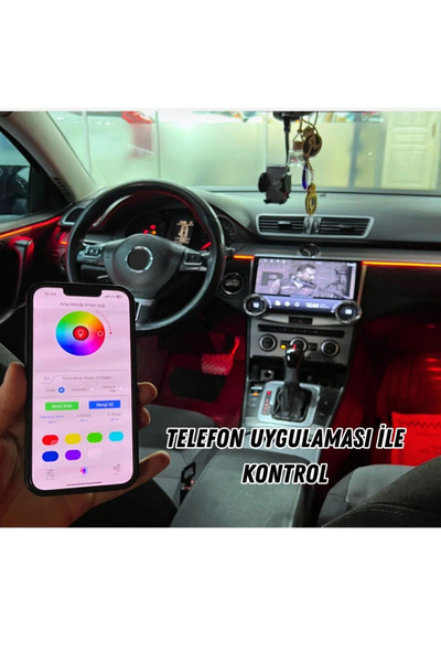 Navimex Araç içi Ambiyans Aydınlatma Sistemi 64 Renk RGB Led Bluetooth Destekli
