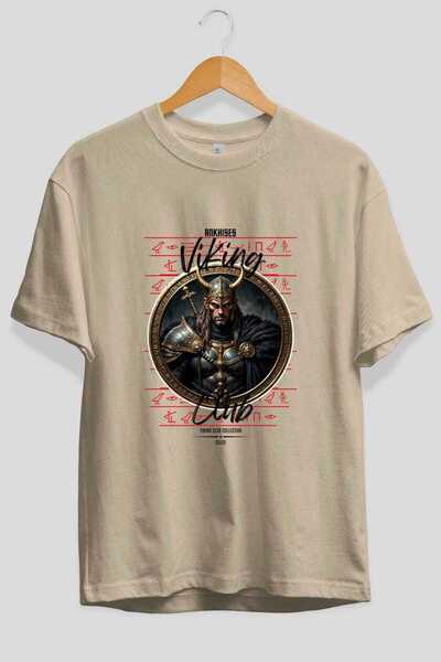 Ankhises Tricou Viking Mythology 21 pre-imprimat bej oversize Bărbați Femei T...