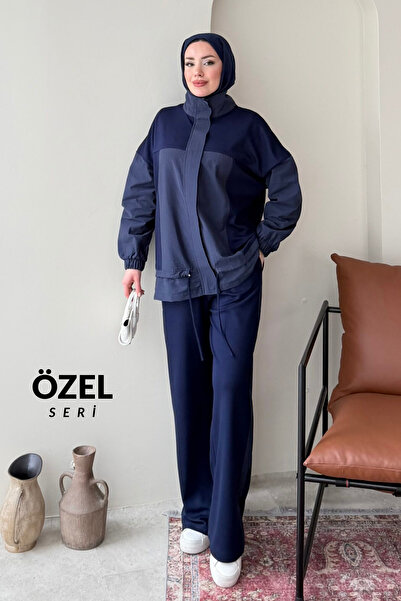 Mogi Butik Garni Parachute Detailed Lace-Up Hijab Women's Oversize Suit 3162 ...