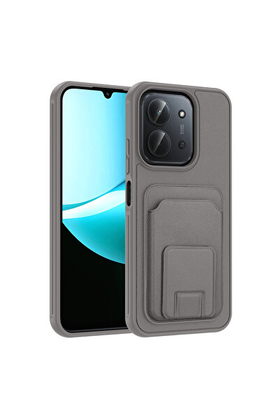 BUTAM BİLİŞİM Redmi 15C Case Card Holder Pack Tpu Btbm Bikart Cover - Gray