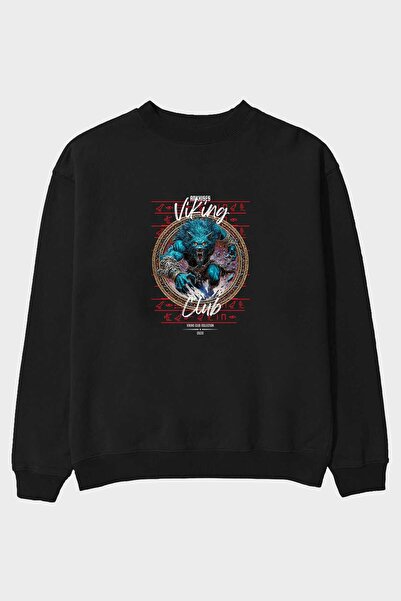 Ankhises Fenrir Front Printed Oversize Sweatshirt Men Women Unisex