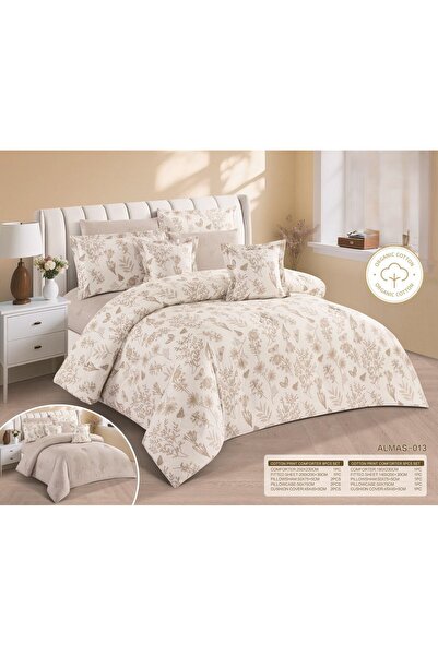 NAJMA 100% cotton double-sided printed bedspread, 8-piece comforter set, size...