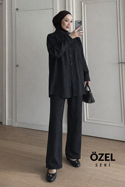 Mogi Butik Robası Embroidery Detailed Hijab Women's Tnsel Oversize Set 3161 –...