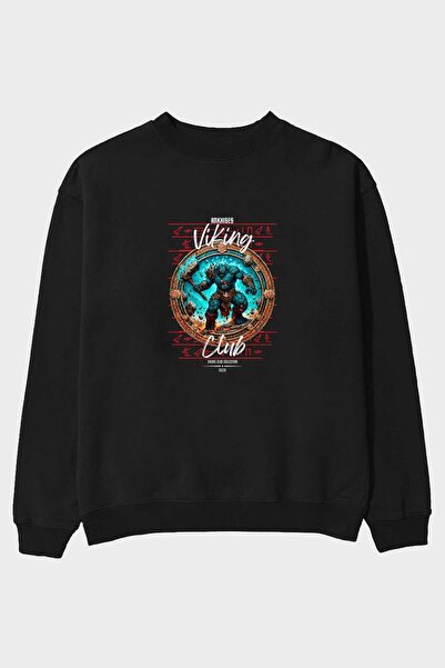 Ankhises Hrungnir μπροστινό με στάμπα μαύρο Oversize Φούτερ Ανδρικό Γυναικείο...