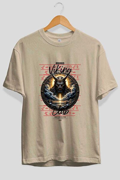 Ankhises Tricou Viking Mythology 9 pre-imprimat bej oversize Bărbați Femei Tr...