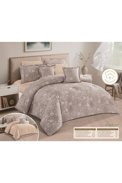 NAJMA Single and twin bed sheet set, 100% Cotton , double-sided, with fixed f...