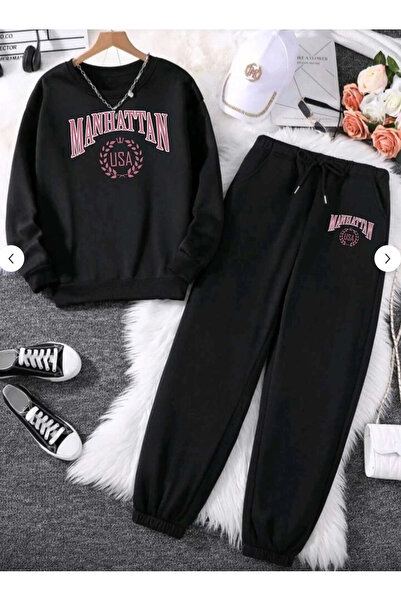 SUNFREE Mix Mixed Printed Special 3 Thread Bottom Top Set Long Sleeve Crew Ne...