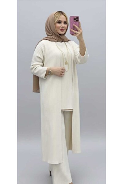 GÜZEL TRİKO Fitilli Üçlü Triko Takım