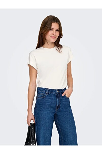 ONLY Women's White Onlerica S/S Top Jrs Noos T-Shirt 15308926-Clouddanc