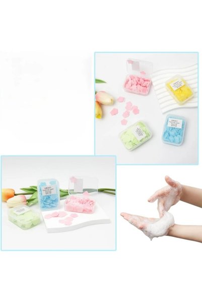 Carlburn # Practical Soap Multi-Colored Flower Slice Fragrance Effective Hand Body Hygiene Easy to Use Magic Soap