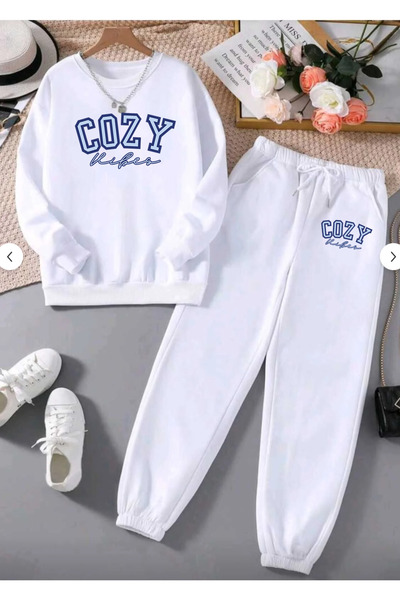 SUNFREE Mix Mixed Printed Special 3 Thread Bottom Top Set Long Sleeve Crew Ne...