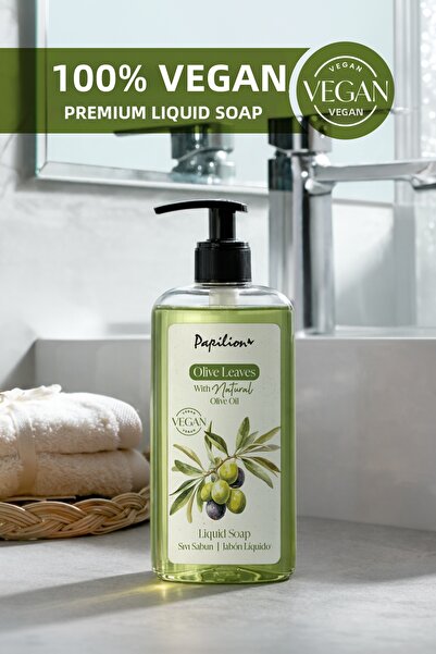 Papilion صابون سائل معطر بأوراق الزيتون 400 مل، تركيبة منعشة مع تأثير مرطب