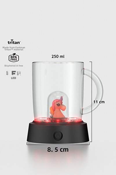 Renga Joy Unicorn Figured 250 ml Pink Led Lighted Tritan Cup with Handle 222061