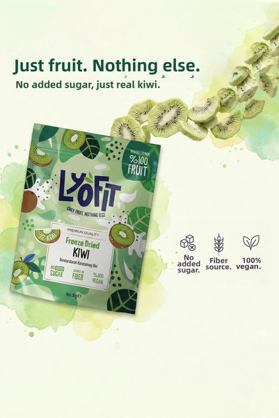 Lyofit Food Kiwi Dried Fruit Chips - Freeze Dried Crispy Kiwi 20g 1 Piece