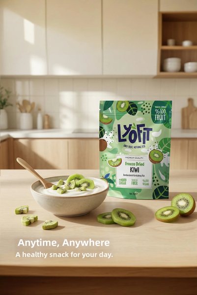 Lyofit Food Kiwi Dried Fruit Chips - Freeze Dried Crispy Kiwi 20g 1 Piece