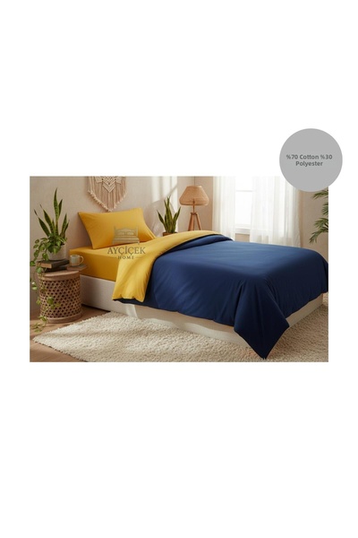 ayçiçek home Single Bedding Set 100/200 Non-Elastic Bed Sheet 140/210 Quilt S...