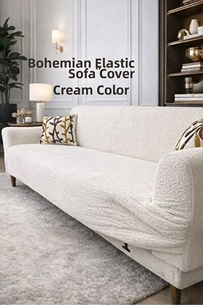 Bright Home Buklet Bohemian Elastic 3-Seater Sofa Cover Non-Slip Flexible and...