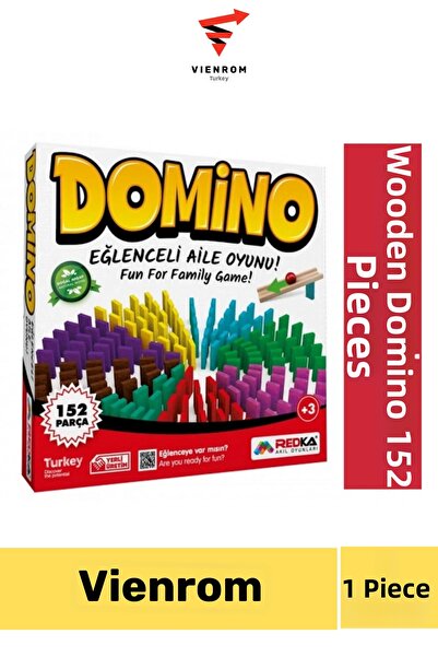 Vienrom # Boxgame Wooden Domino 152 Piece Tutorial Educational 9 Color Friend...
