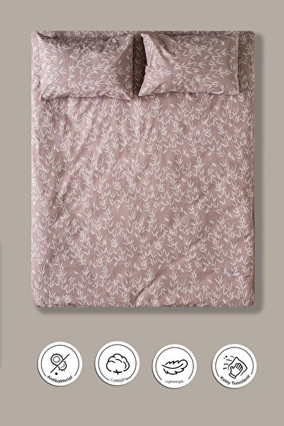 Cotto Home Set cuvertură de pilota din bumbac Ranforce, culoare bej, cu model...