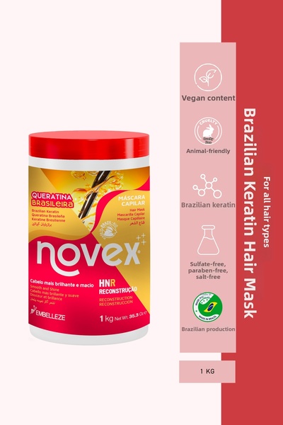 NOVEX قناع الشعر بالكيراتين البرازيلي - للشعر الجاف والتالف 1 كجم