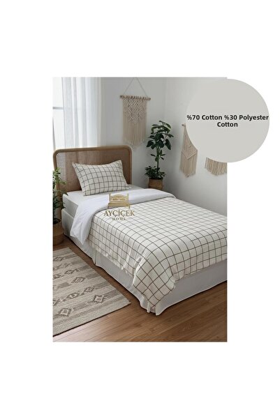 ayçiçek home Single Bedding Set 100/200 Fitted Sheet Quilt Size 140/210 Custo...