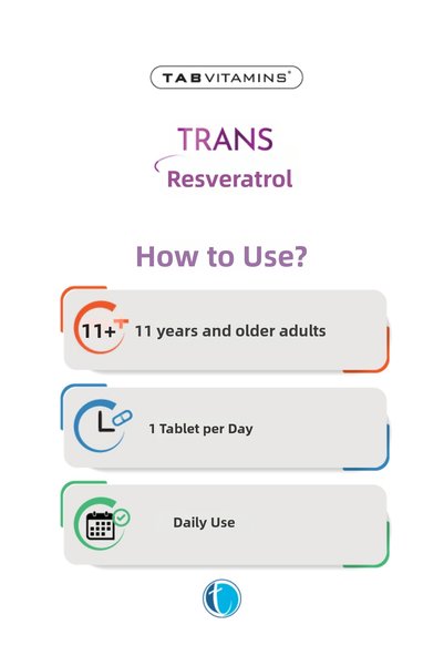 Tabvitamins ترانس ريسفيراترول 30 قرصًا من المكملات الغذائية