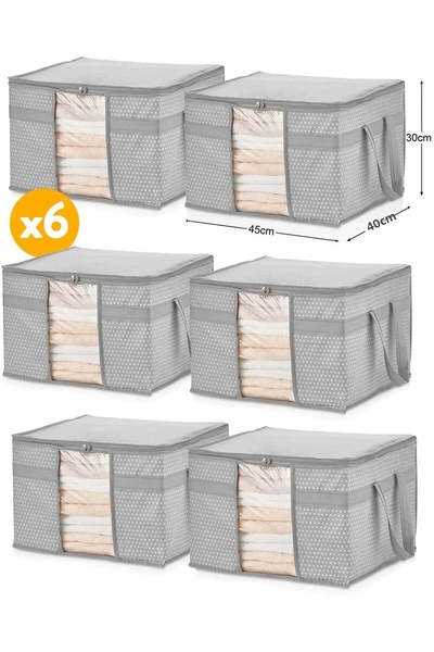 ROYALHOUSE 6 Pieces - Windowed Sweater Storage Bag 45 X 40 X 30 cm - Pink Spe...