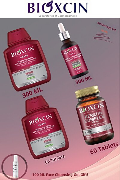 Bioxcin Forte Hair Loss Treatment Kit: Shampoo 2 Pieces - Serum - Keratin Com...