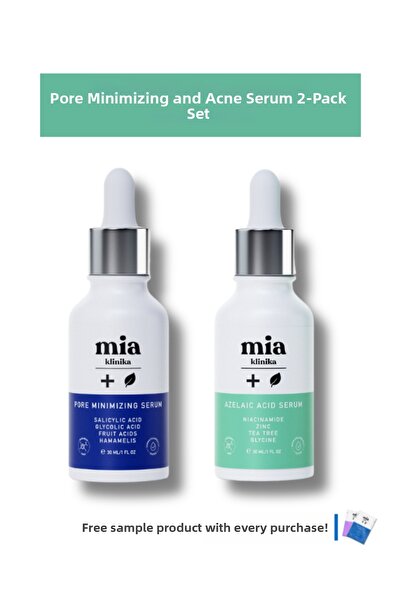 mia klinika مجموعة سيروم حمض الأزيلايك لعلاج حب الشباب وإزالة المسام مكونة من...