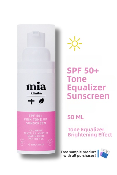 mia klinika كريم واقي من الشمس للوجه بلون وردي مع عامل حماية من الشمس 50+