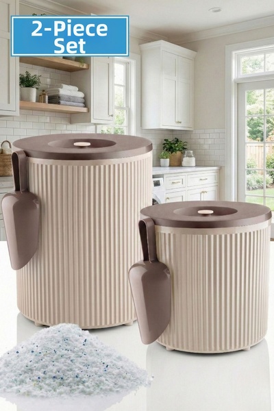 GLUS 2 قطعة مسحوق و قرص صندوق تخزين المنظفات حاوية تخزين المنظفات