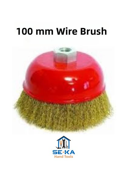 SEKA HAND TOOLS Fringed Bowl Wire Brush 100 mm Spiral Grinding Compatible – Metal Brush for Rust and Paint Removal