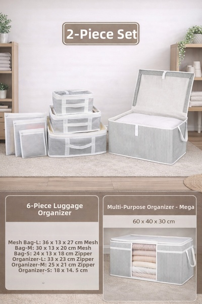 PONÇİK BEBEK Multi-Purpose Under-Bed Organizer Mega Storage Box & Set of 6 Tr...