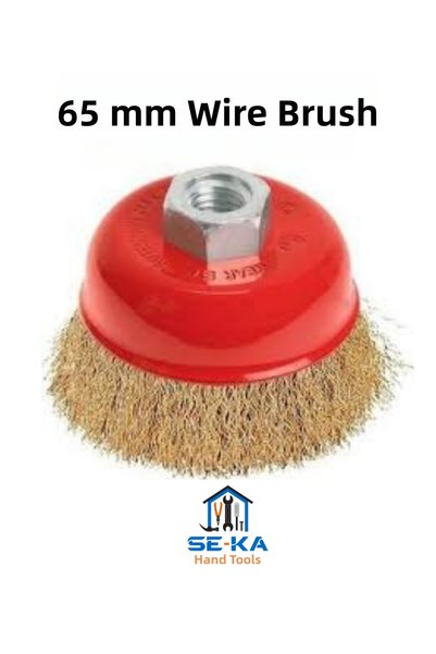 SEKA HAND TOOLS Fringed Bowl Wire Brush 65 mm Spiral Grinding Compatible – Rust Paint Removal Metal Brush
