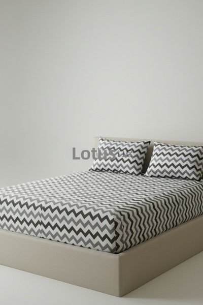 Lotusline طقم ملاءات سرير مطاطية مقاس مزدوج / كبير الحجم من قماش أكفيل