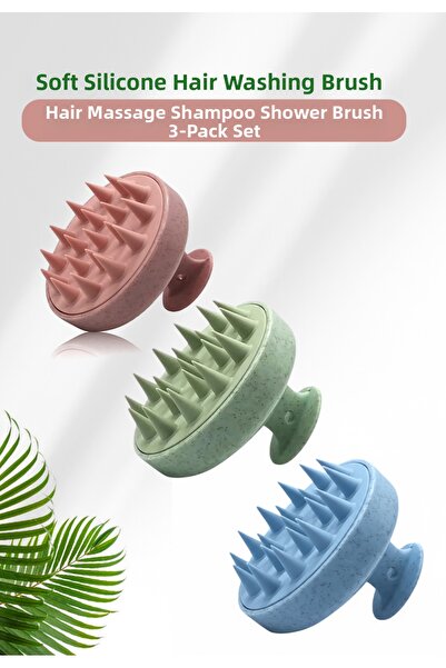 Lotravia 3-Piece Soft Silicone Hair Washing Brush / Hair Massage Shampoo Show...