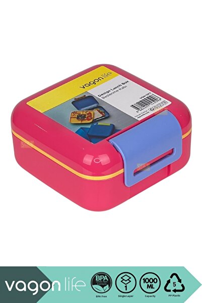 Vagonlife Bento 1000ml Lunchbox New Collection Single Layer Non-Compartment P...