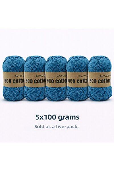 Oxford İplik 5 عبوات من القطن البيئي - 100 جرام 200 متر خيط حياكة من القطن ال...